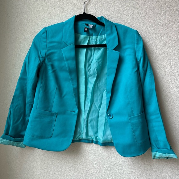 Divided by H&M Turquoise Blazer - Size 8 - Picture 1 of 3